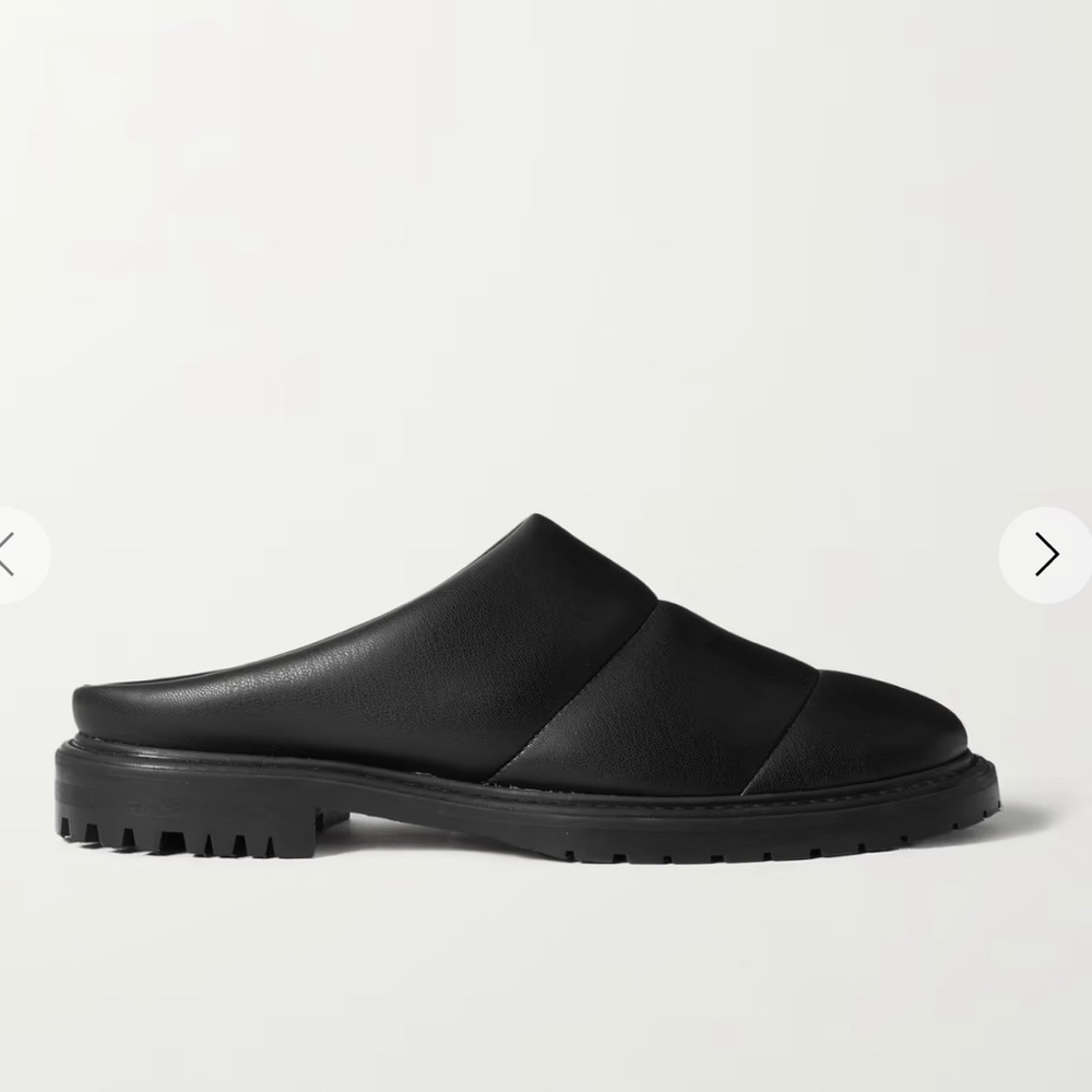Staud NEW Astro quilted vegan leather mules Black Shoes Slides New 36 6 New NIB